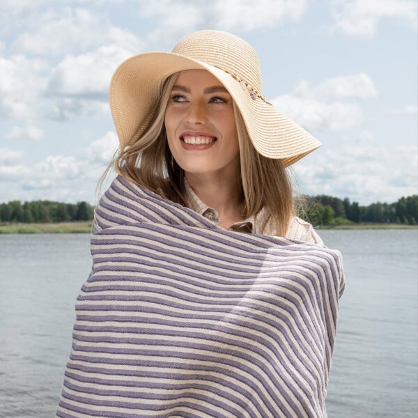 CUBA Rantapyyhe raidallinen violetti - Image 3