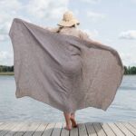 CUBA Rantapyyhe raidallinen violetti