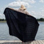 ISLA Rantapyyhe mustasiniraitainen