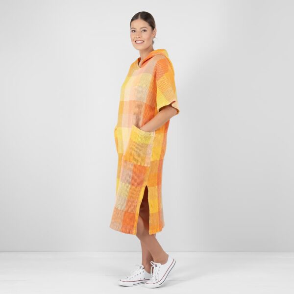BINGO Poncho oranssi ruudullinen - Image 2