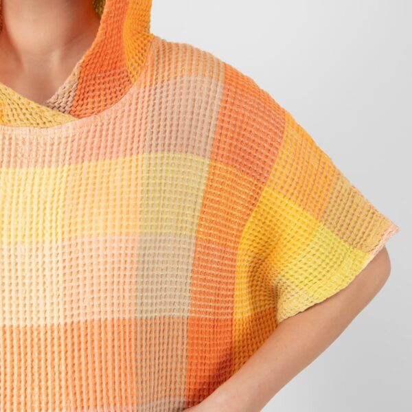 BINGO Poncho oranssi ruudullinen - Image 4