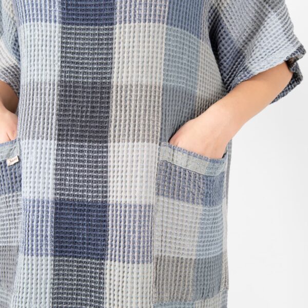 BINGO Poncho harmaansininen ruudullinen - Image 4