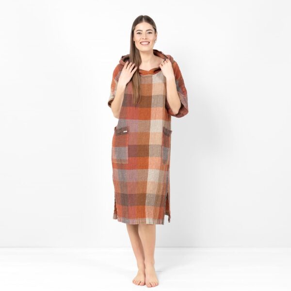 BINGO Poncho ruskea ruudullinen