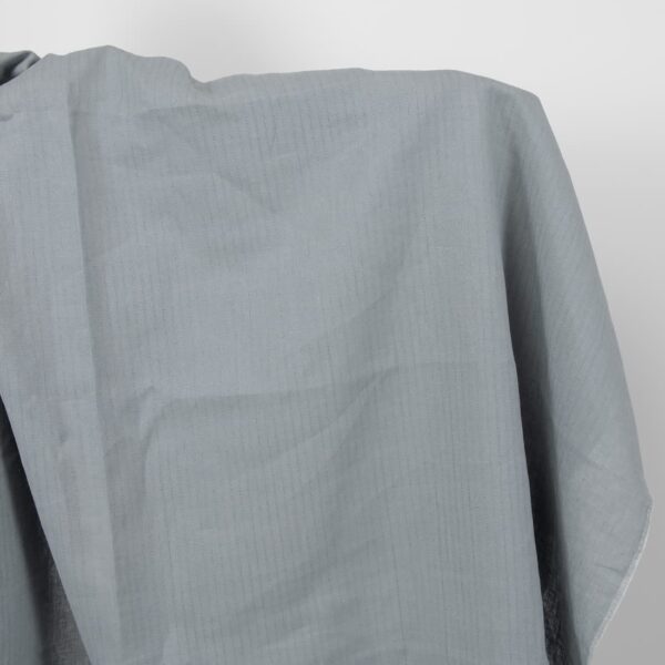 blue grey fabric with open stripes