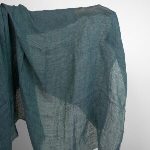 Pellavaharso pesty kangas sinivihreä 9 linen gauze blue green fabric