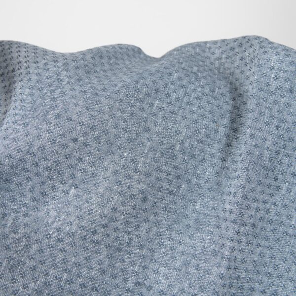 linen fabric small rhombus blue grey width 150cm.