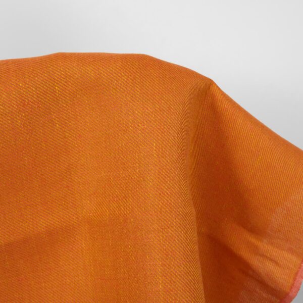Orange linen twill fabric, heavy weight