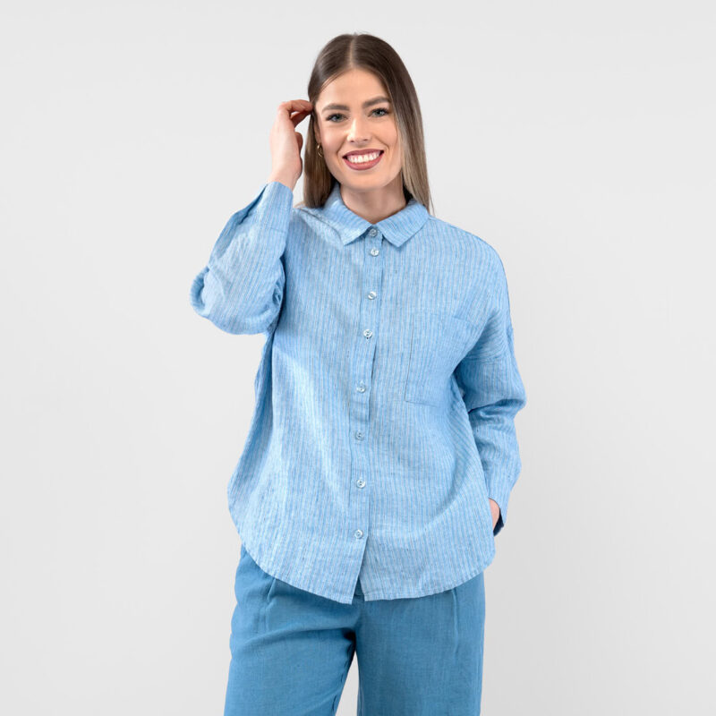 ODILE WEST Paita raidallinen sininen