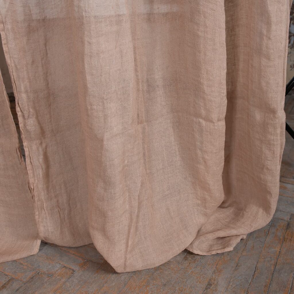 BOHEMIA Verho maitokahvi 4 white coffee linen curtains, washed