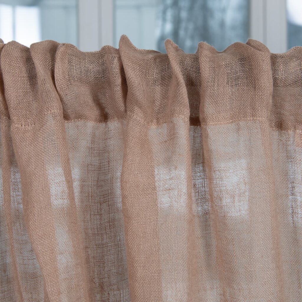 BOHEMIA Verho maitokahvi 6 white coffee linen curtains, with channel, transparent