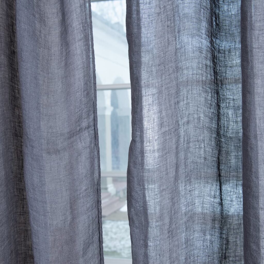BOHEMIA Verho tummanharmaa 2 linen dark grey curtains, gauze