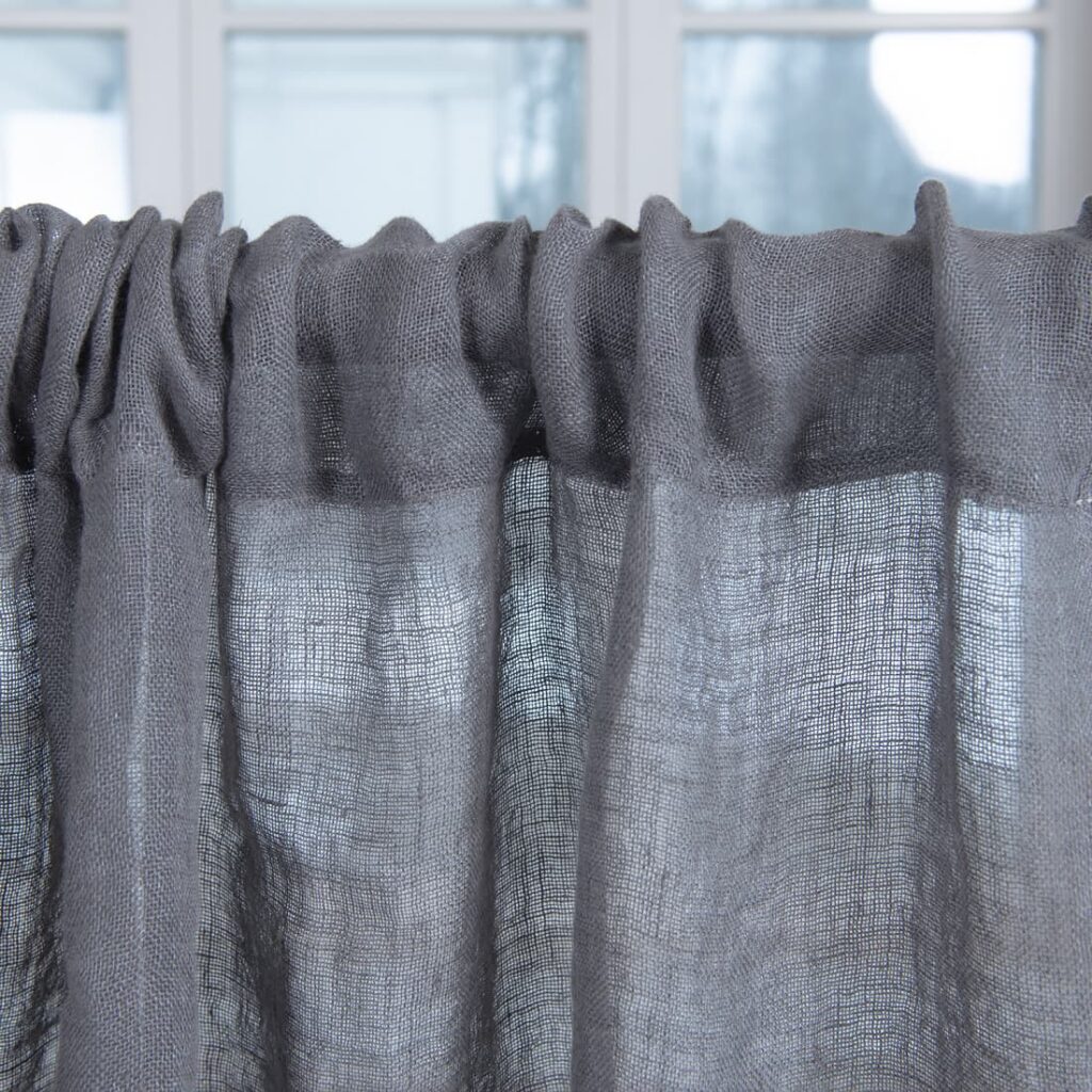 BOHEMIA Verho tummanharmaa 5 linen dark grey curtains, with channel