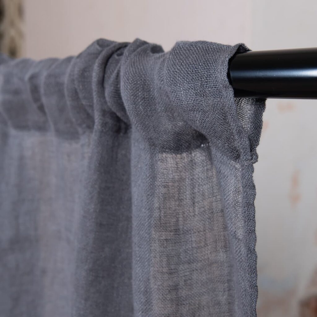 BOHEMIA Verho tummanharmaa 6 linen dark grey curtains, with channel