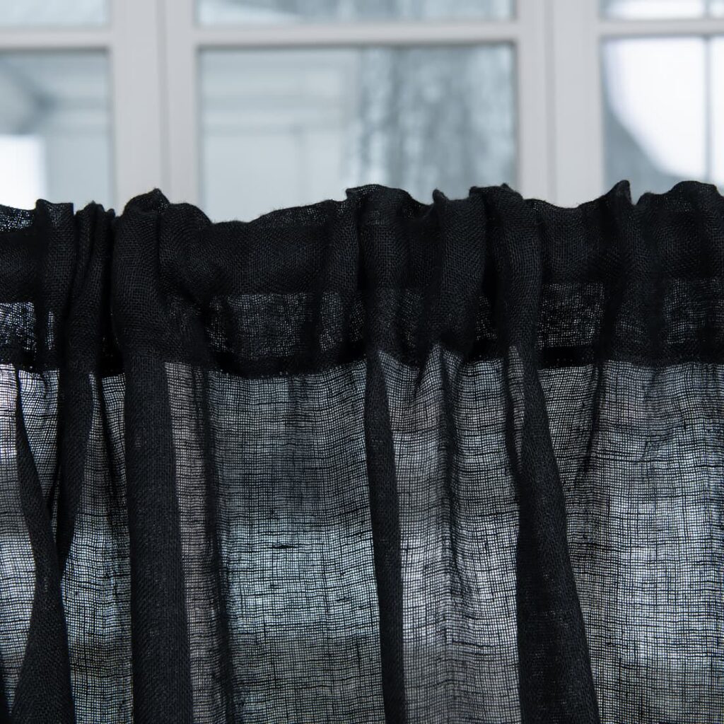 BOHEMIA Verho musta 6 linen black curtains, with channel.