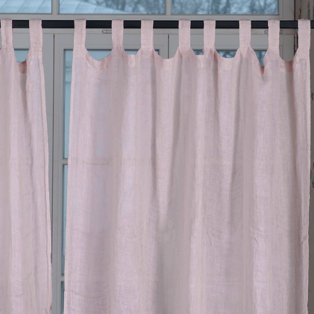 BOHEMIA Verho vaaleanpunainen 2 pink linen curtains, gauze
