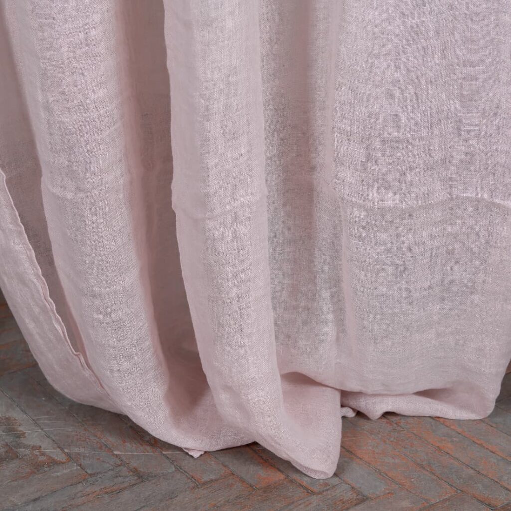 BOHEMIA Verho vaaleanpunainen 3 pink linen curtains, transparent