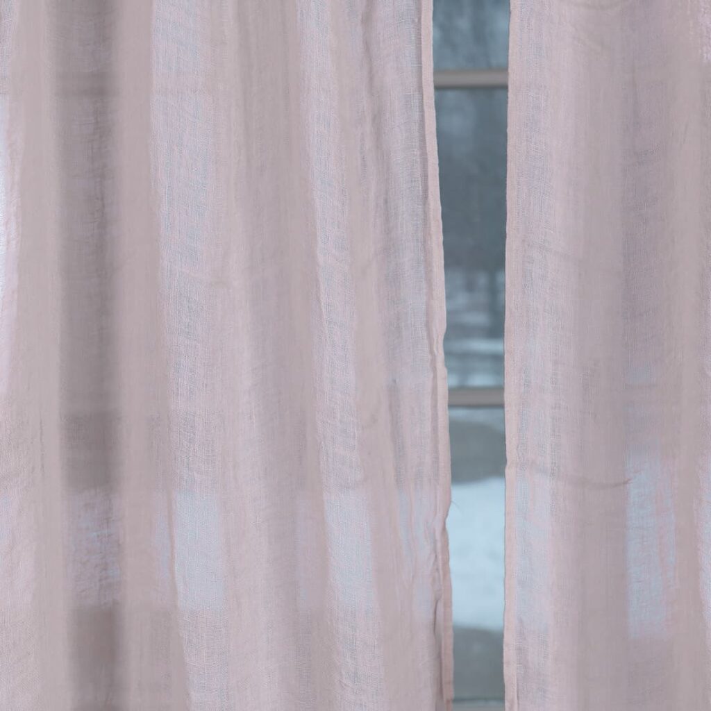 BOHEMIA Verho vaaleanpunainen 4 pink linen curtains, light weight