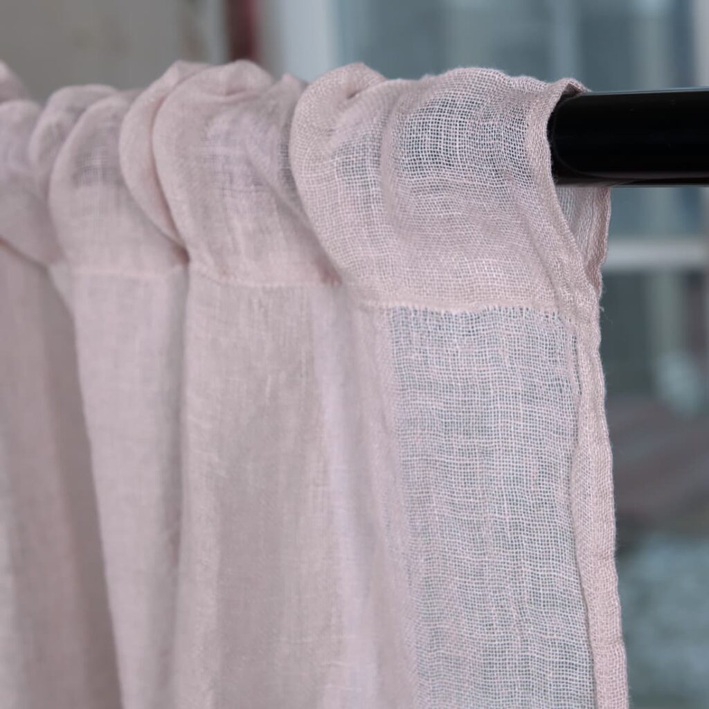 BOHEMIA Verho vaaleanpunainen 7 pink linen curtains, with channel