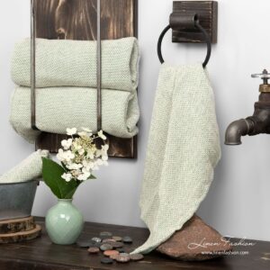 MORO Kylpypyyhe valkoinen vihreä