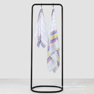 ZELDA Kylpypyyhe valkoraitainen