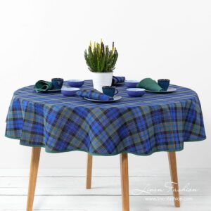 KARO Pöytäliina pyöreä/ovaali sinivihreä