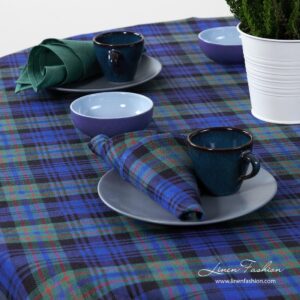 KARO Pöytäliina pyöreä/ovaali sinivihreä