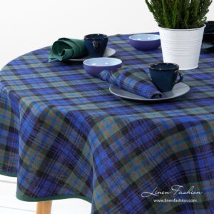 KARO Pöytäliina pyöreä/ovaali sinivihreä