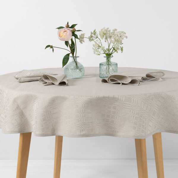 CAMPO Pöytäliina pyöreä/ovaali beige - Image 2