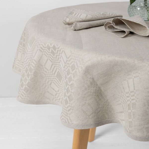 CAMPO Pöytäliina pyöreä/ovaali beige - Image 3