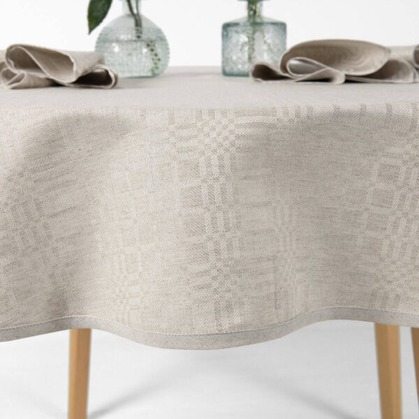 CAMPO Pöytäliina pyöreä/ovaali beige - Image 5