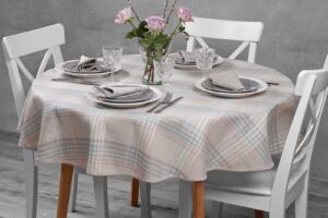 DELTA Pöytäliina pyöreä/ovaali vaaleanharmaa