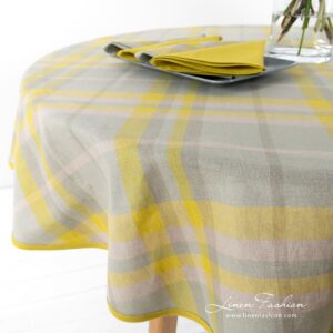 LOZANA Pöytäliina pyöreä/ovaali harmaa keltainen