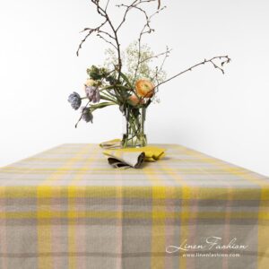 LOZANA Pöytäliina keltainen harmaa