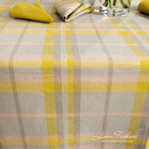 LOZANA Pöytäliina keltainen harmaa