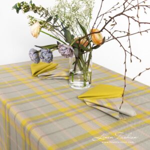 LOZANA Pöytäliina keltainen harmaa