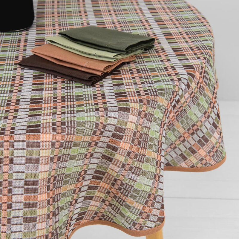 VIOLA Pöytäliina pyöreä/ovaali ruskea vihreä