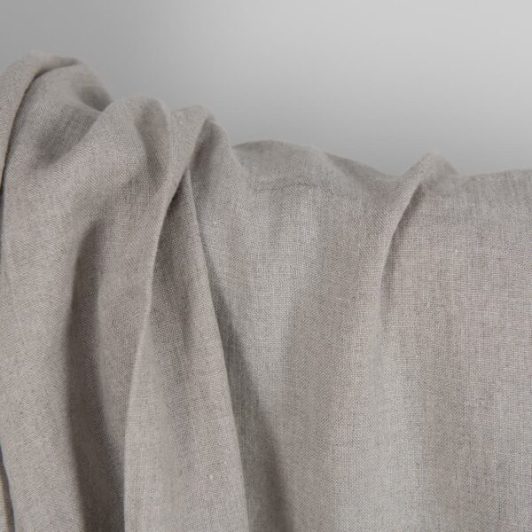 Washed linen fabric in natural grey texture