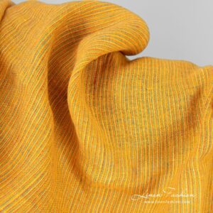 Pesty keltainen monivärinen raidallinen pellavakangas