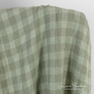 Vihreäruutuinen pellavakangas, pesty