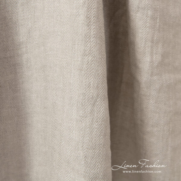 herringbone beige linen, width 145cm.