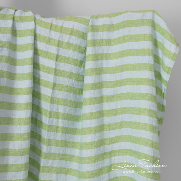 blue green striped linen, washed.