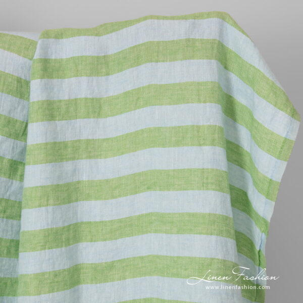 blue green striped linen.