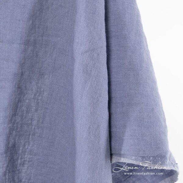 Blue linen fabric, washed.