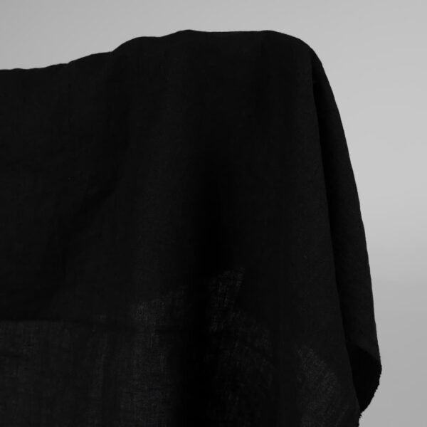 washed black linen fabric, 145cm