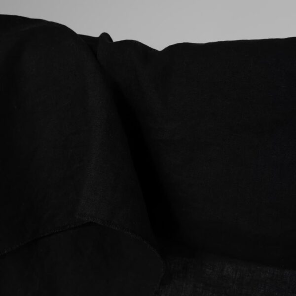 washed black linen fabric medium weight