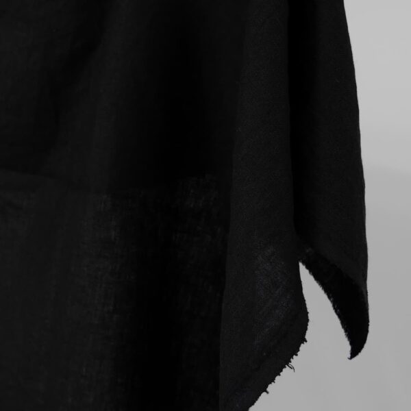 washed black linen fabric medium weight