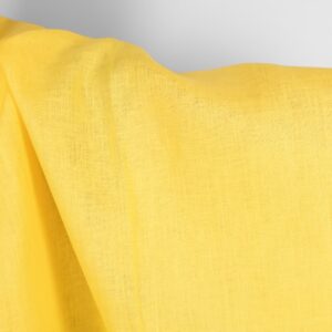 Yksivärinen kirkkaankeltainen pellavakangas