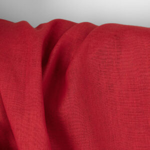 Yksivärinen kirkkaanpunainen pellavakangas