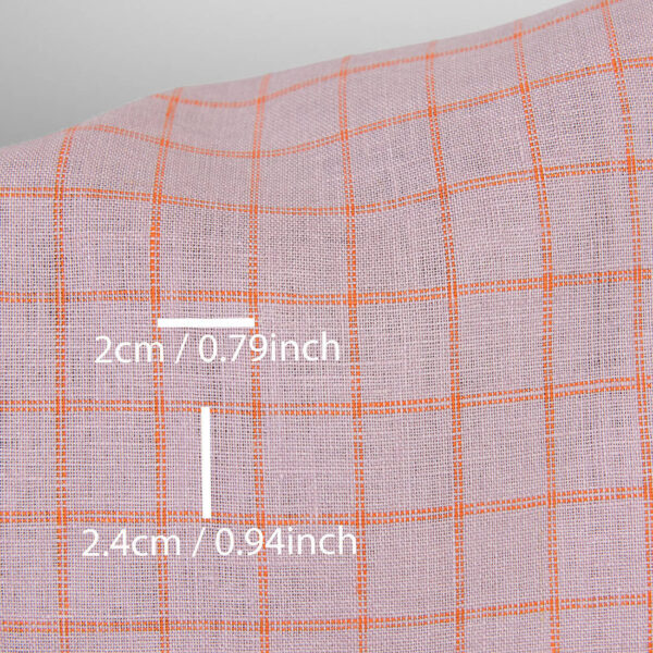 Liila oranssiruudullinen pellavakangas - Image 4