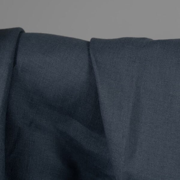 Jeans blue linen fabric close up detail